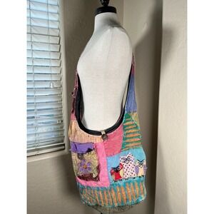 Nepal Cotton Owls Flower Hippie Sling Bag Crossbody Purse Pockets